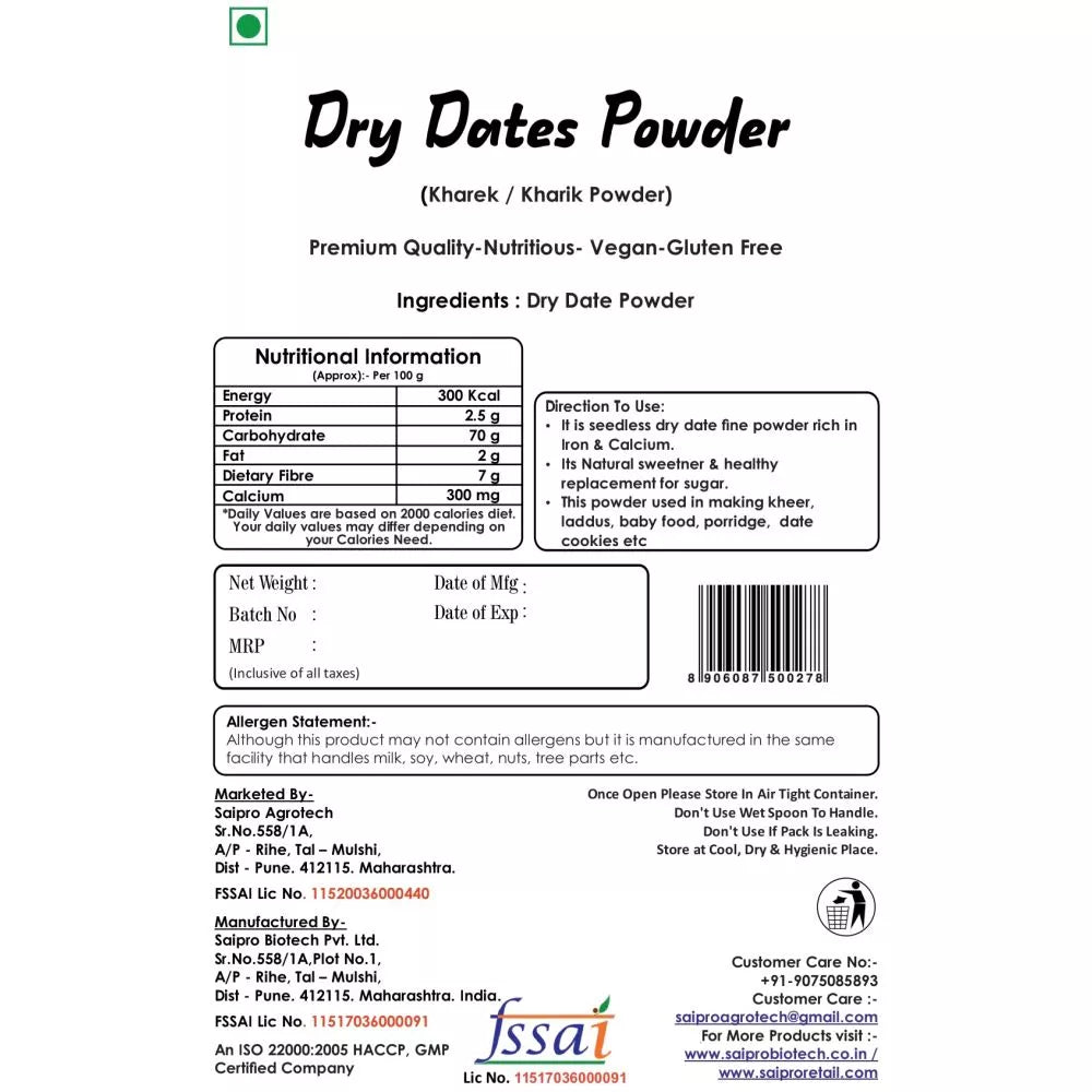 Saipro Dry Date Powder - 200 gms