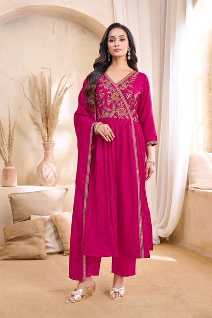 Anaita Pink Anarkali Readymade Suit with Embroidery Work