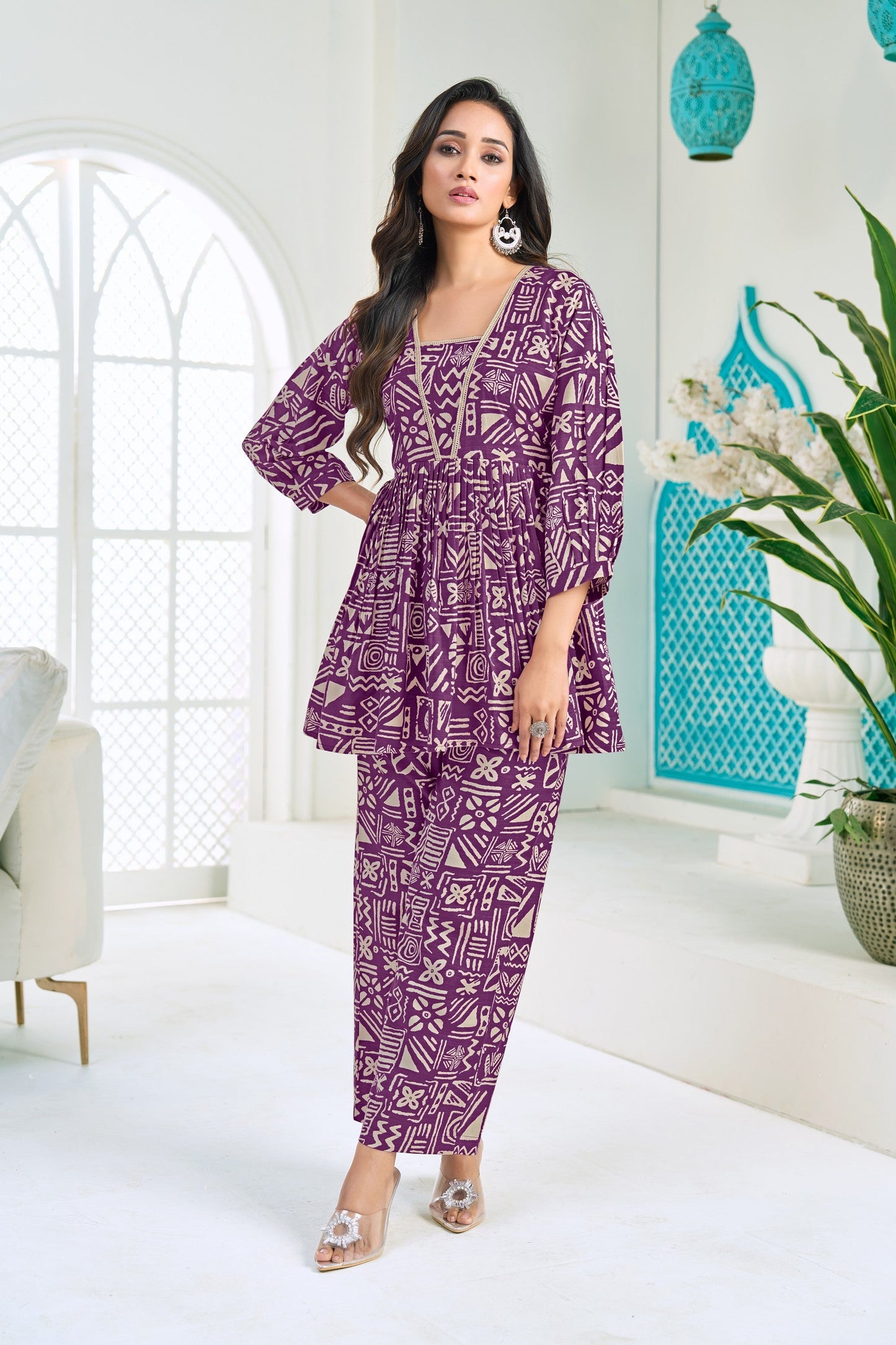 Anaita Purple Stylish Readymade Co-Ords Set