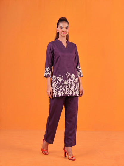 Anaita Wine Stylish Readymade Co-Ords Set