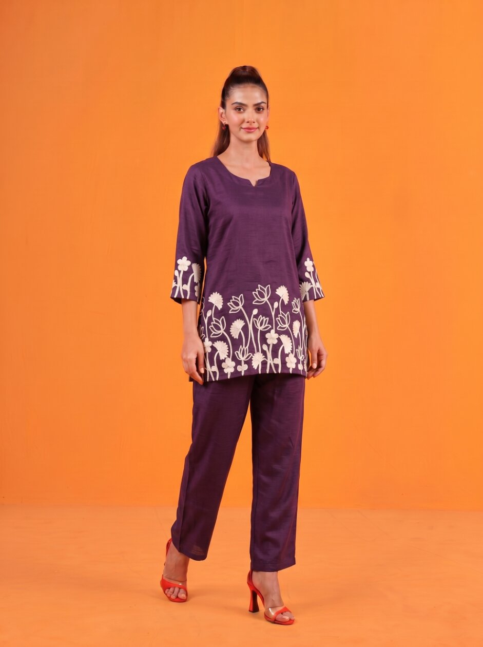 Anaita Wine Stylish Readymade Co-Ords Set