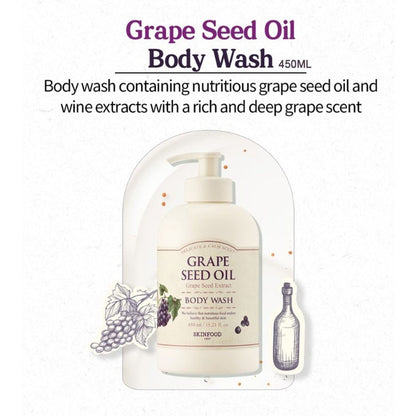 Skinfood Grape Seed Oil Body Wash - Nourishing, Antioxidant-Rich, Revitalizing