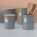 Living Grey Coffee Storage Jar with Bamboo Fabric Lid | Single