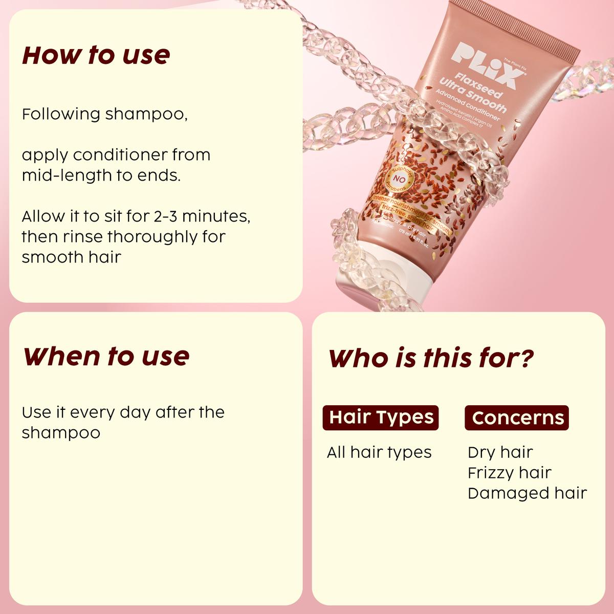 Plix Flaxseed Ultra Smooth Advanced Conditioner - 175 ml