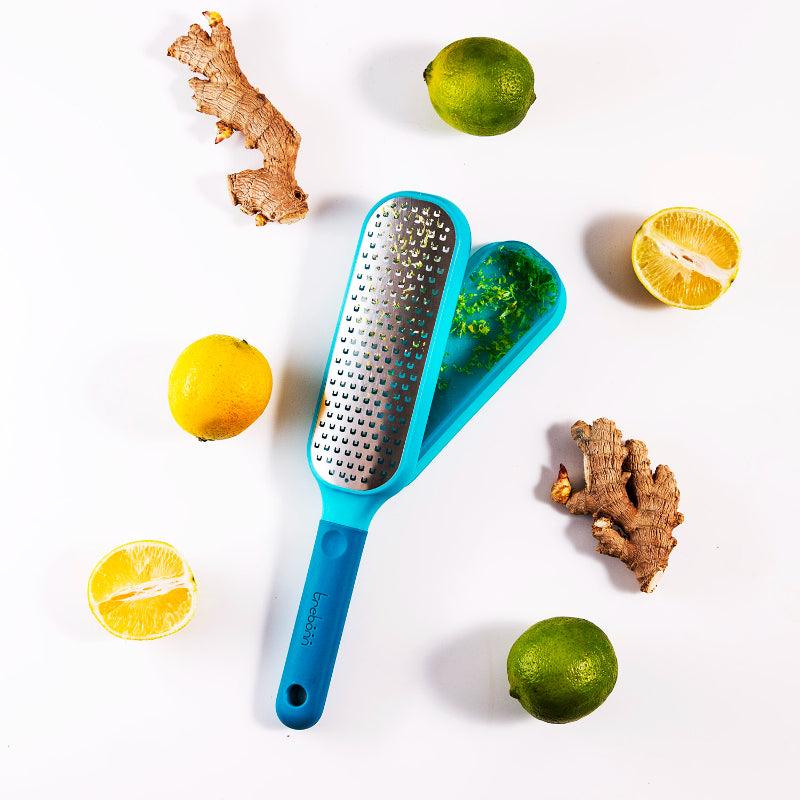 2-in-1 Zester & Collector | Japanese Stainless Steel with Silicone Grip