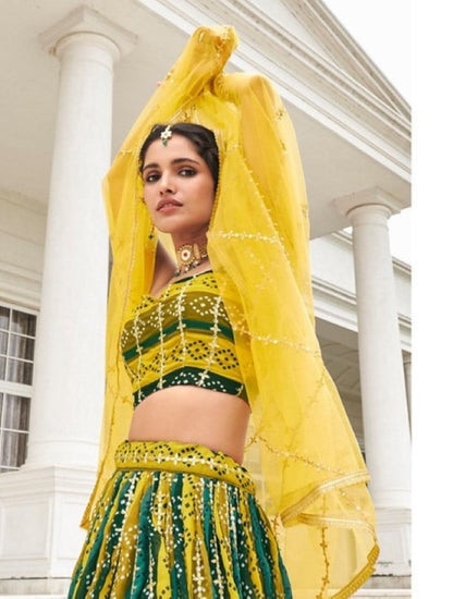 Anaita Multicolor Georgette Lehenga Choli With Sequence & Thread Work
