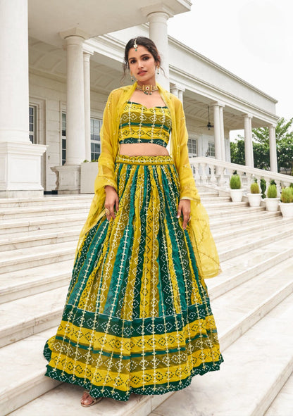 Anaita Multicolor Georgette Lehenga Choli With Sequence & Thread Work