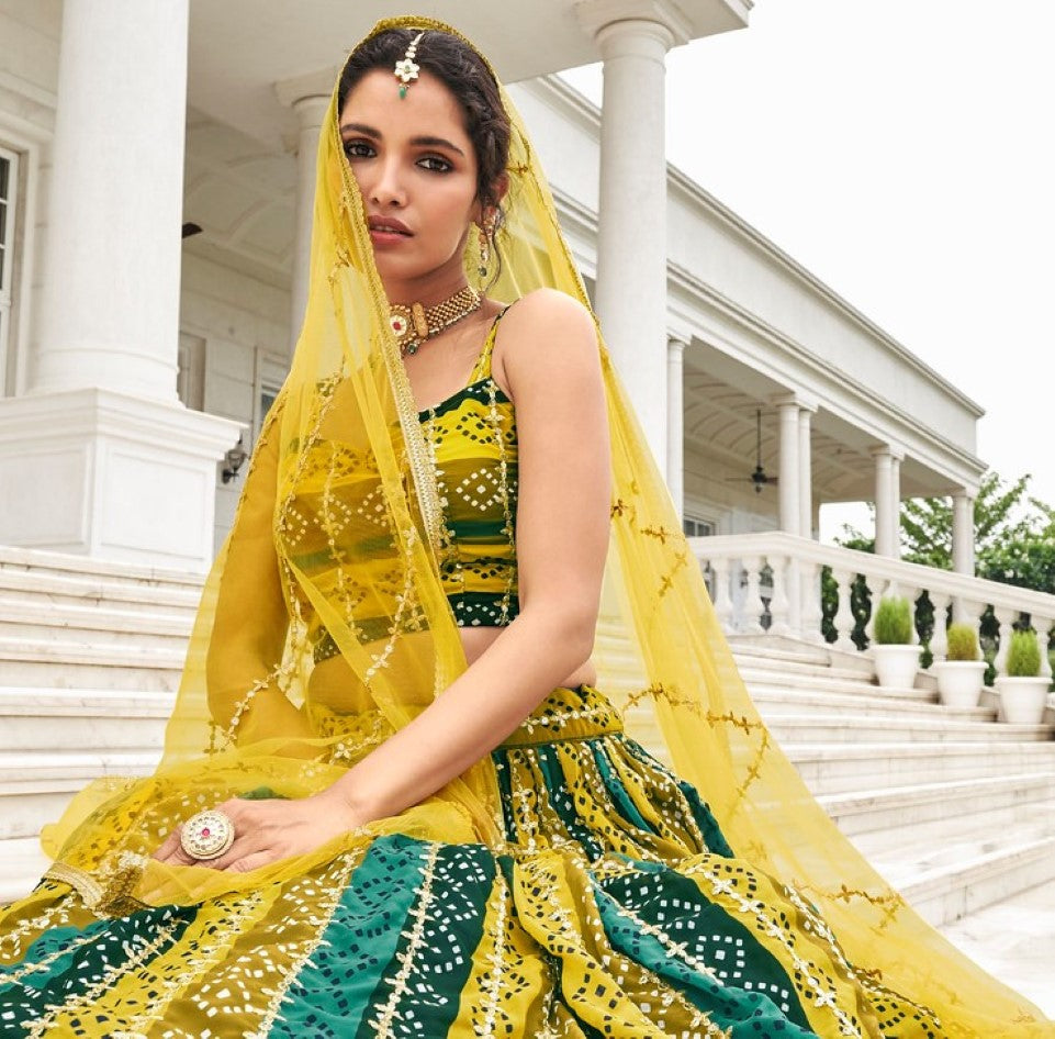 Anaita Multicolor Georgette Lehenga Choli With Sequence & Thread Work