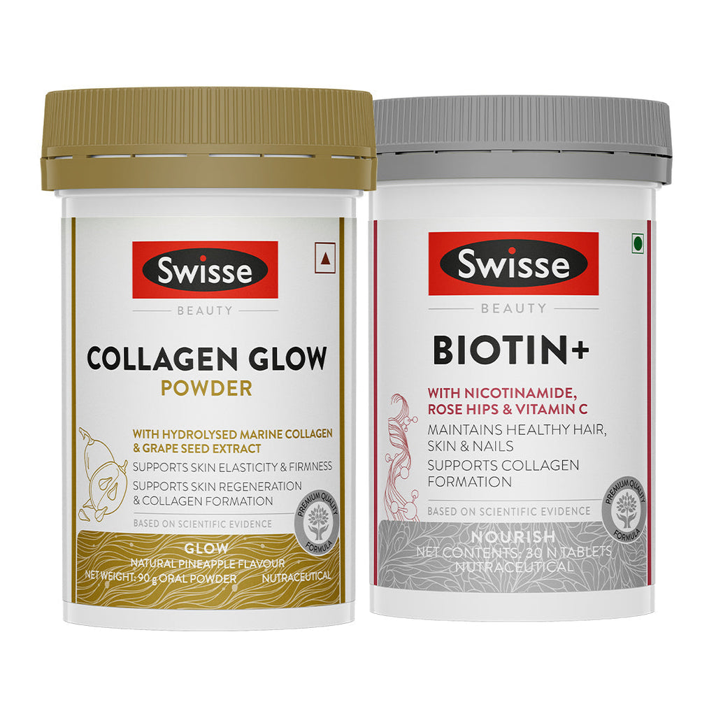 Swisse Collagen Powder & Beauty Support Tablets Combo