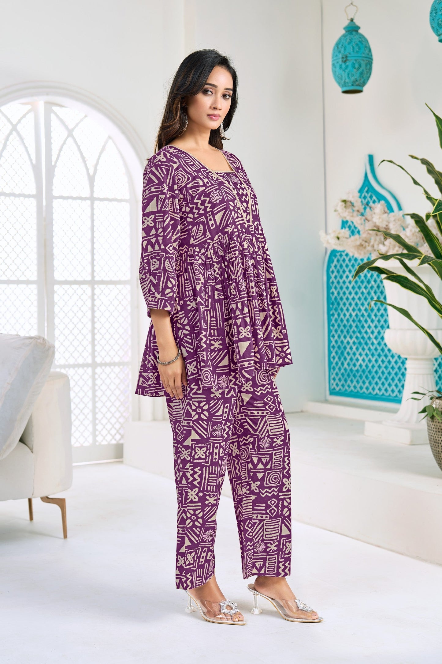 Anaita Purple Stylish Readymade Co-Ords Set