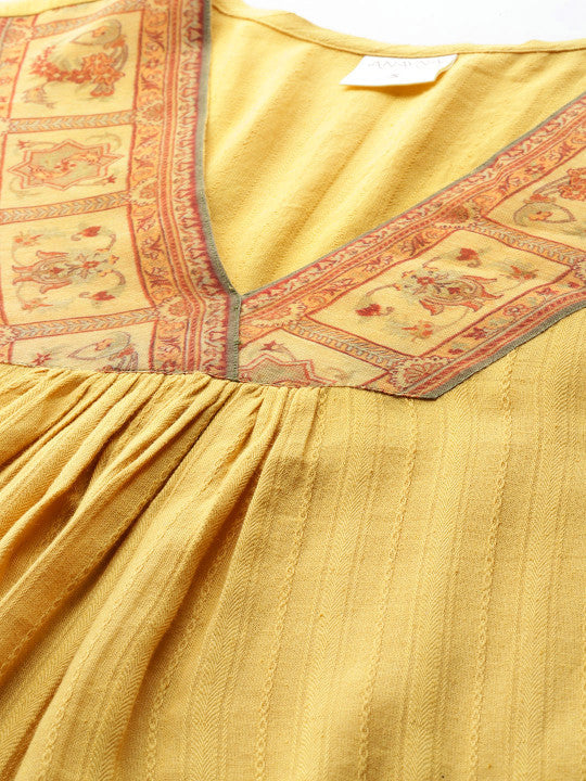 Anayna Ethnic Motifs Regular Pure Cotton Kurta With Palazzos & Dupatta