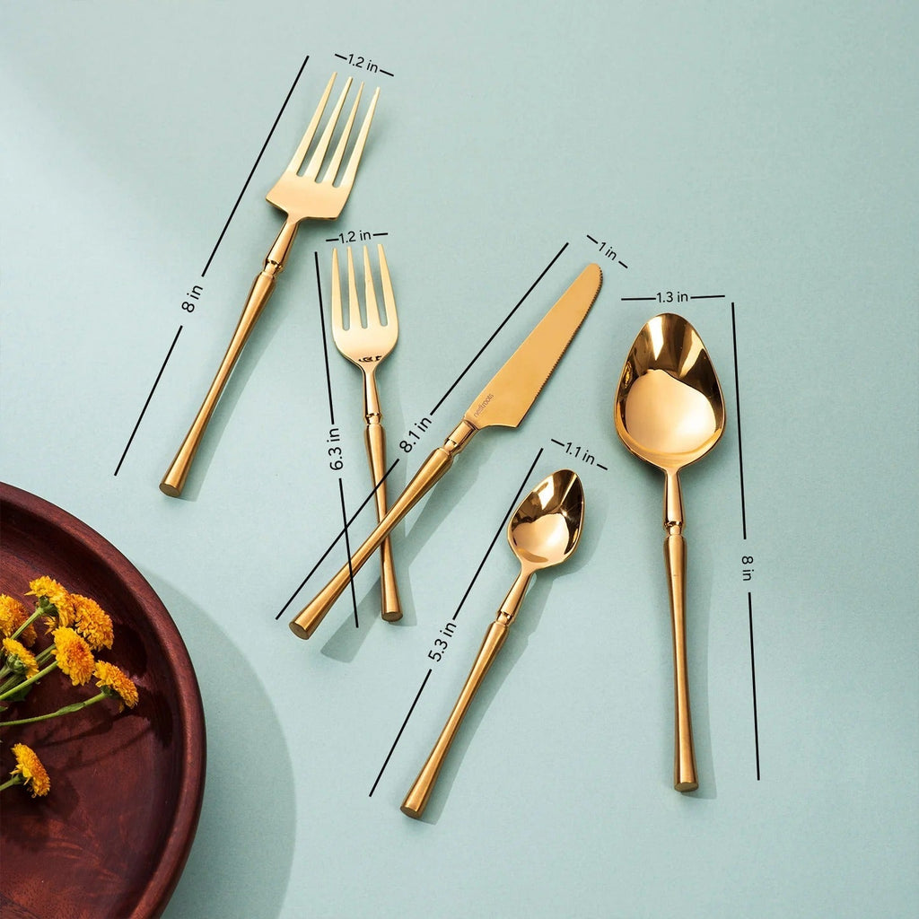 Nestroots Graceful Contours Set of 5 Cutlery with Curvy Handles
