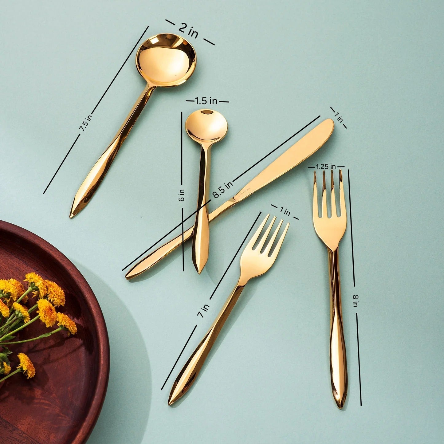 Nestroots Pinnacle Precision Set of 5 Cutlery with Pointed Handles