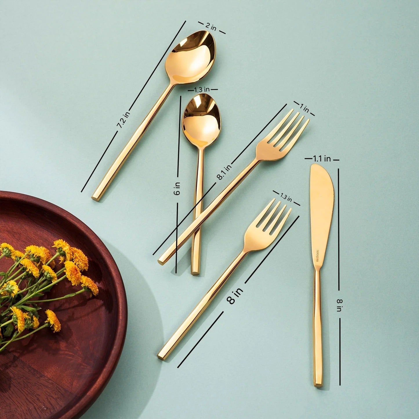 Nestroots Fusion Harmony Set of 5 Cutlery with Stylish Handles
