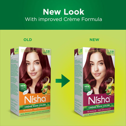 Nisha Creme Hair Color for Women - Burgundy