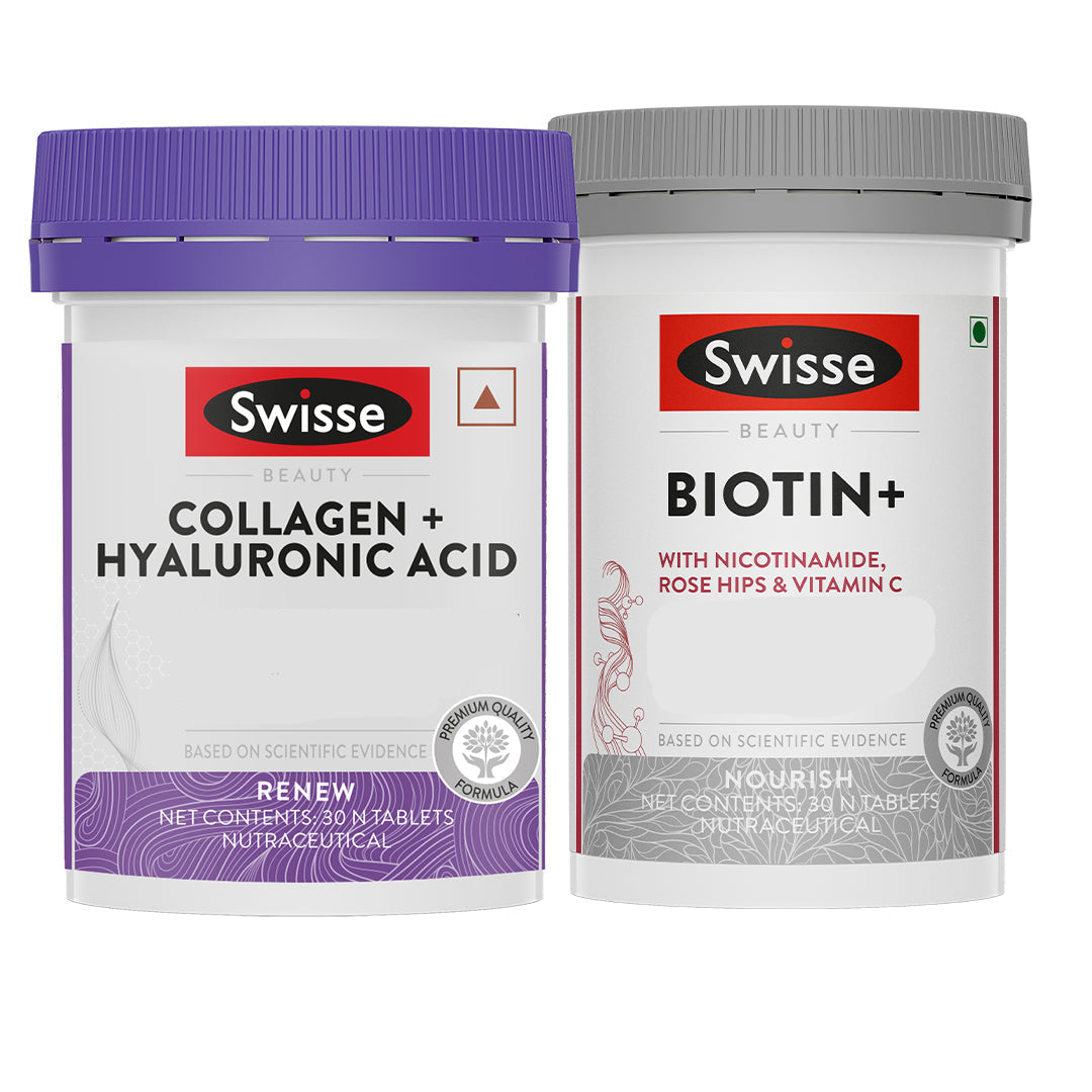 Swisse Collagen+ Hyaluronic Acid & Biotin+ Biotin Tablets Combo