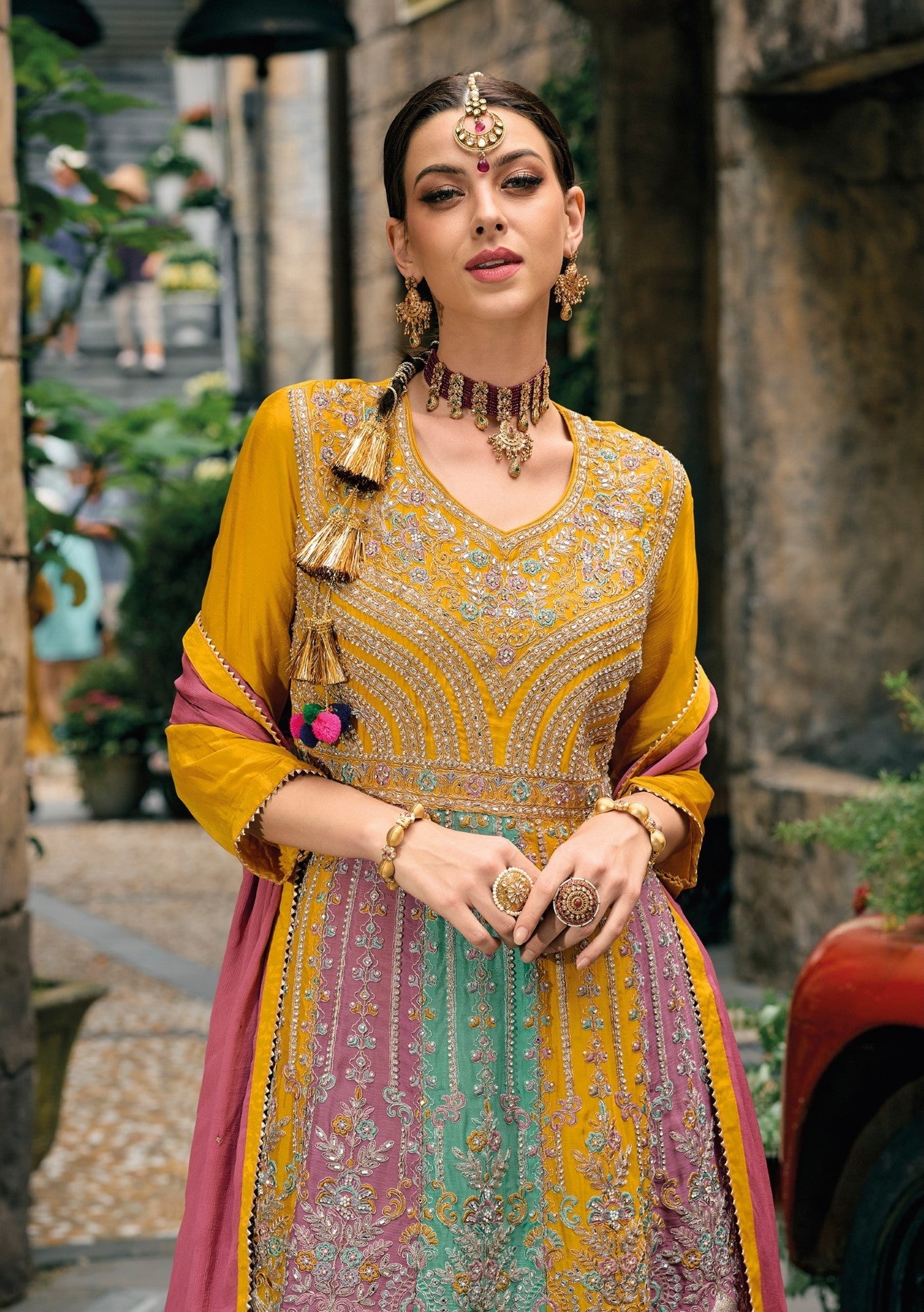 Anaita Pink Real Georgette Sequin Embroidered Readymade Salwar Suit