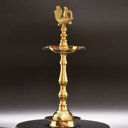 Brass Peacock Diya - Divine Illumination for Homes