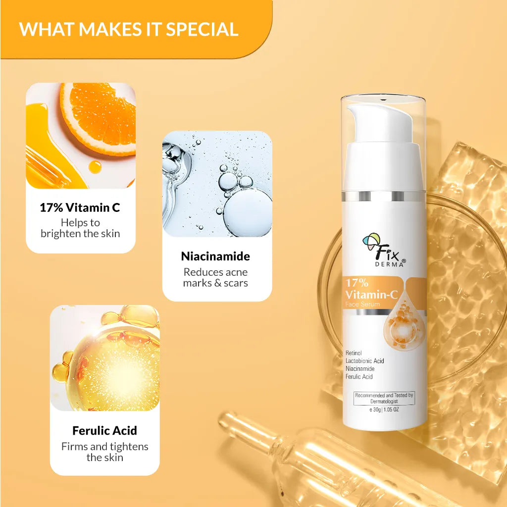 Fixderma 17% Vitamin C Face Serum - 30 gms