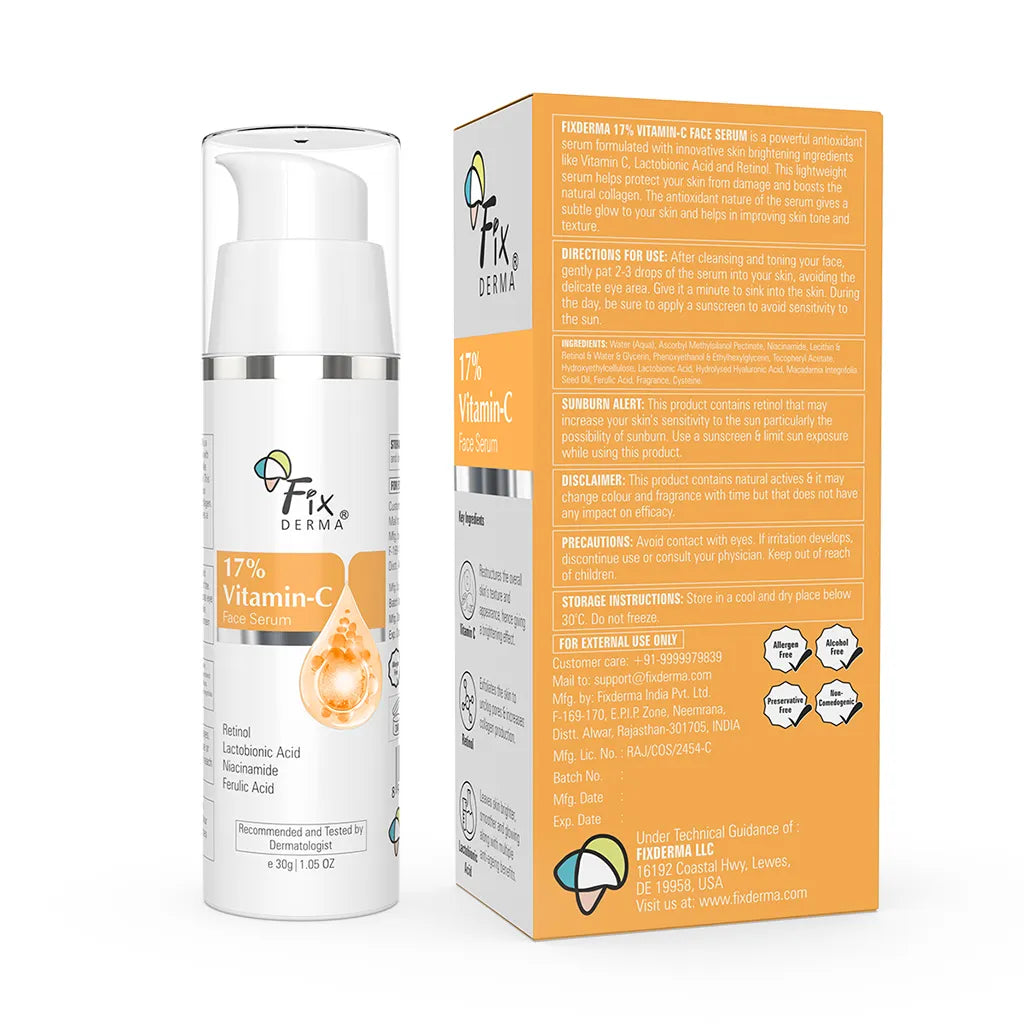 Fixderma 17% Vitamin C Face Serum - 30 gms