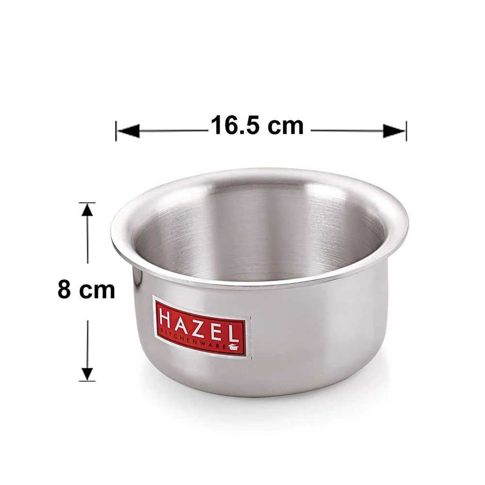 Hazel Aluminium Induction Tope Bhagona with Lid 1100ml Induction Base