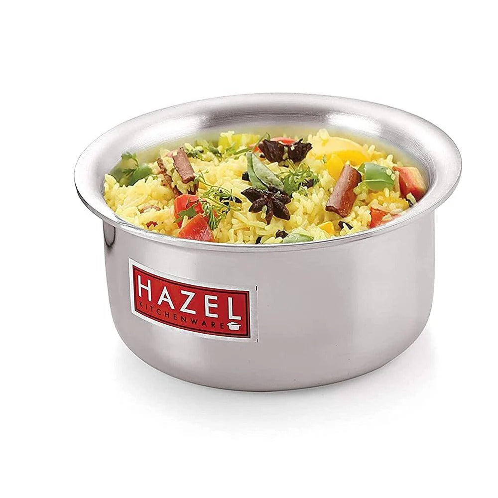 Hazel Aluminium Induction Tope Bhagona with Lid 1100ml Induction Base