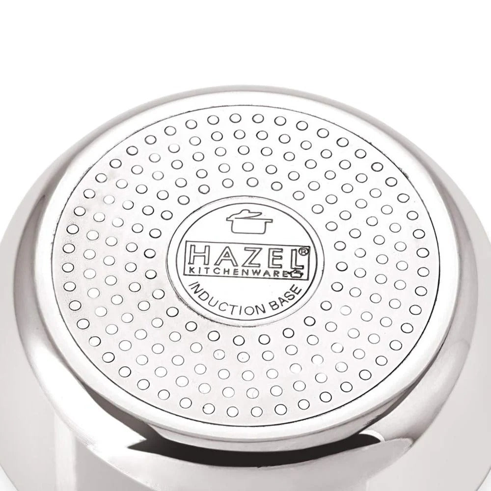 Hazel Aluminium Induction Tope Bhagona with Lid 1100ml Induction Base