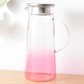 UMAI Premium Borosilicate Glass Jug 1400ml Pink SS Lid Leakproof LP063-PNK