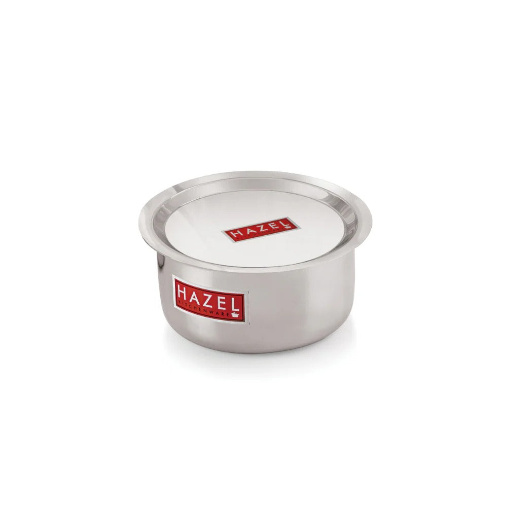 Hazel Aluminium Induction Tope Bhagona with Lid 1100ml Induction Base