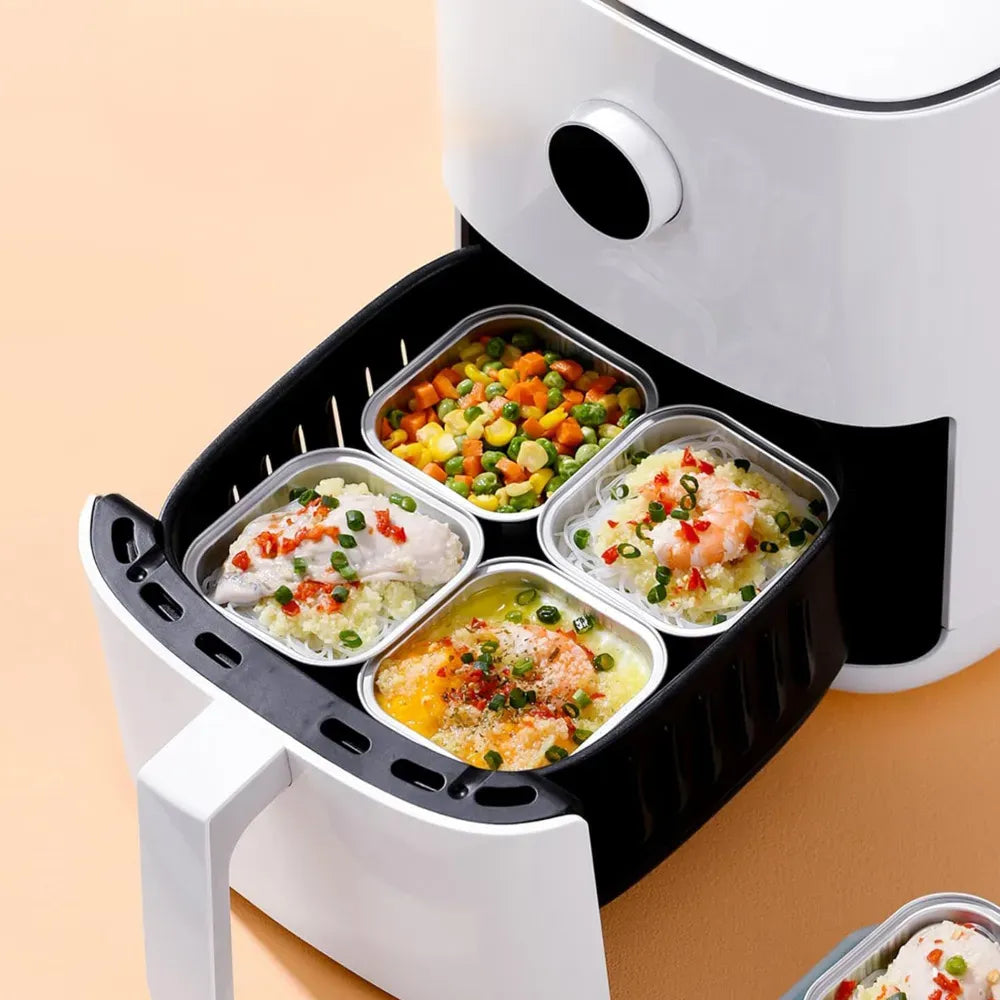 Hazel 110ml Round Aluminium Foil Container Oven Safe Disposable - Square