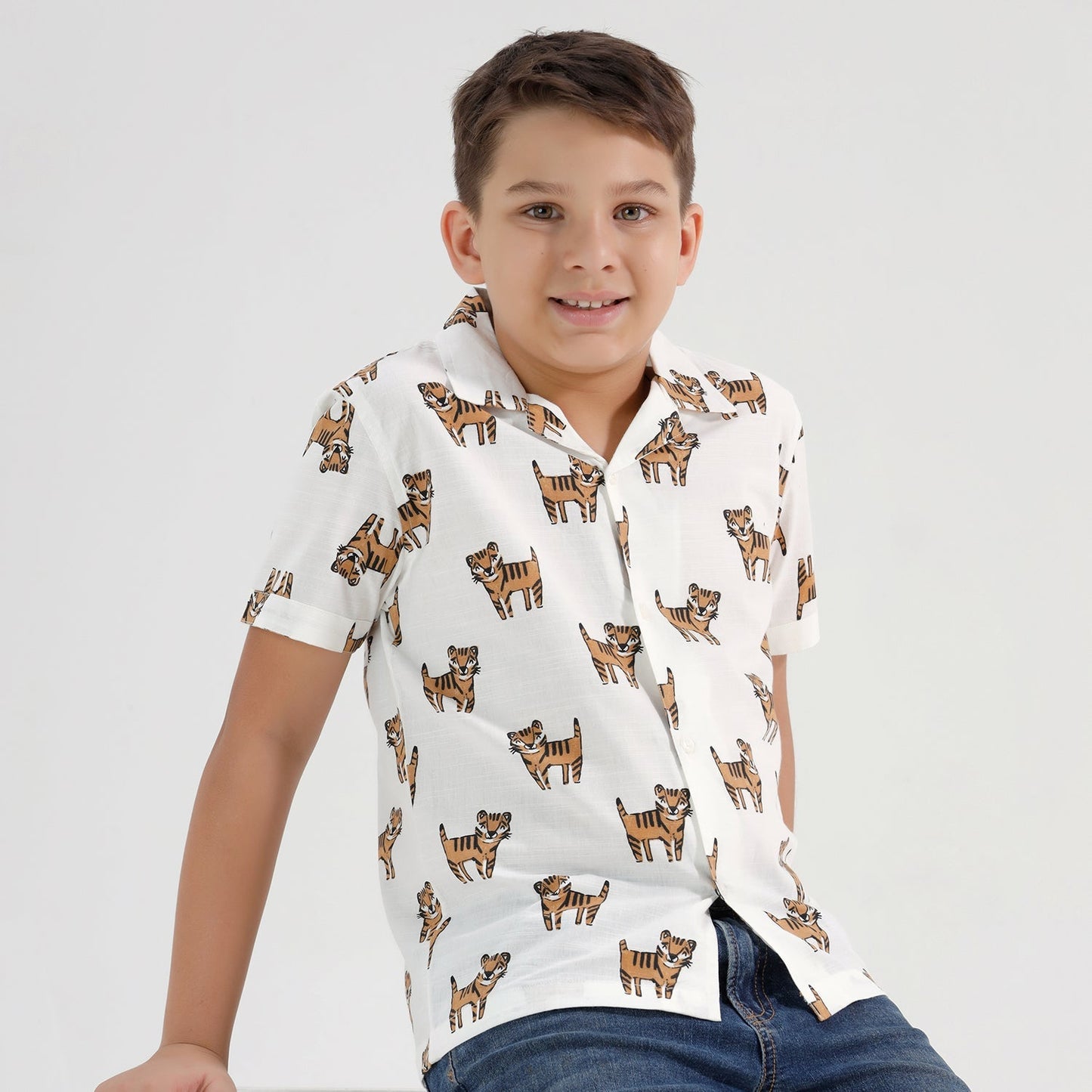 Chilins Boys Printed Resort Beach Regular Fit Shirt