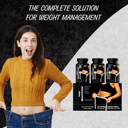 Teamex Beautilook Weight Control Tablets – 3 Bottle Combo (150 Tablets) for Men & Women | Healthy Weight Management Support