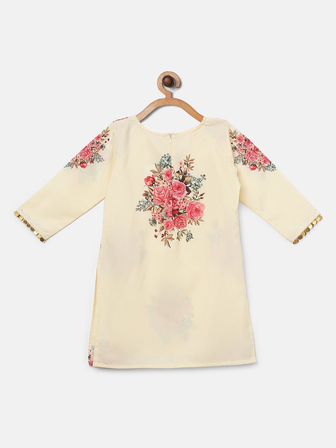 Ahalyaa Beige Crepe Straight Kurta Sets