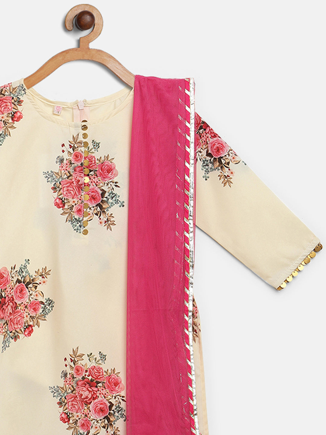Ahalyaa Beige Crepe Straight Kurta Sets