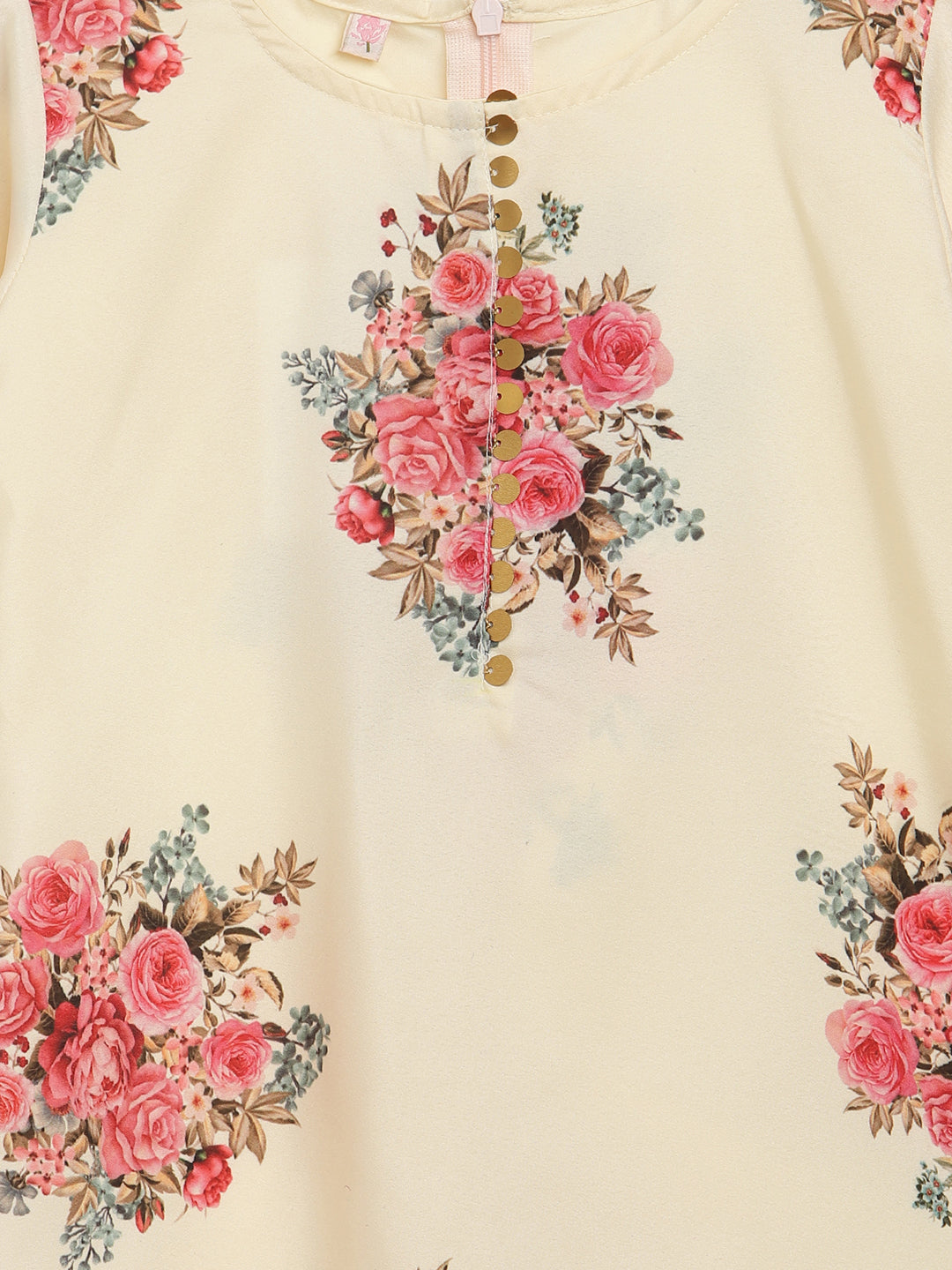 Ahalyaa Beige Crepe Straight Kurta Sets