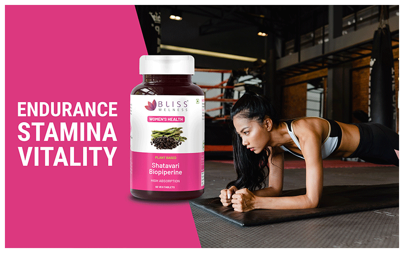 Bliss Welness Women's Wellness Shatavari Biopiperine Veg Tablet