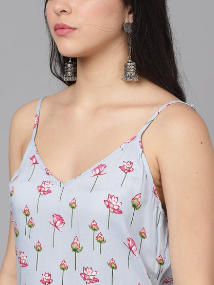 Aks Floral Printed Regular Kurta With Sharara