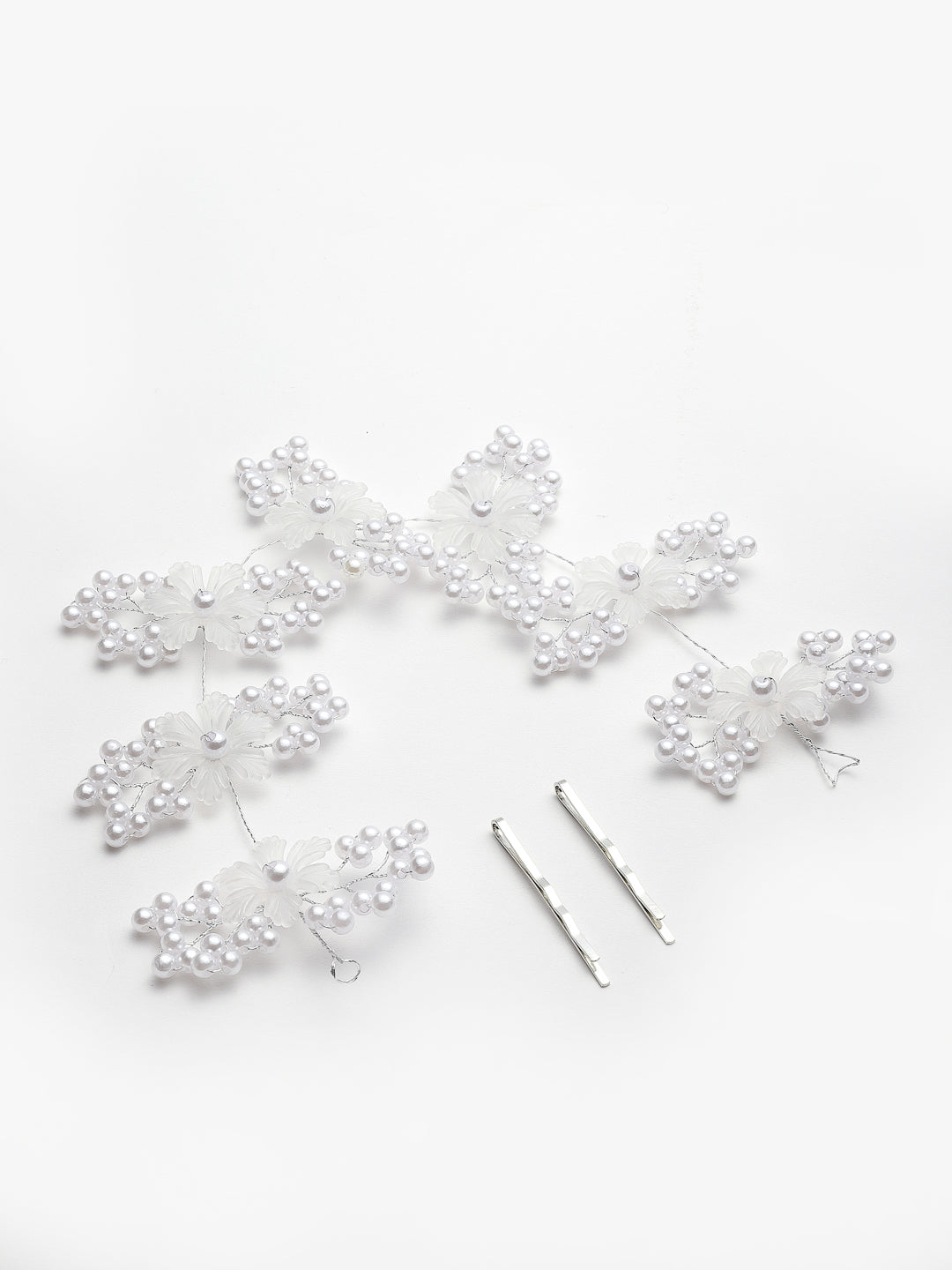 Panash Women Silver-Toned & White Embellished Tiara