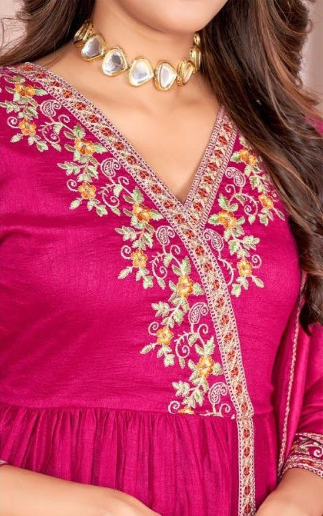 Anaita Pink Anarkali Readymade Suit with Embroidery Work