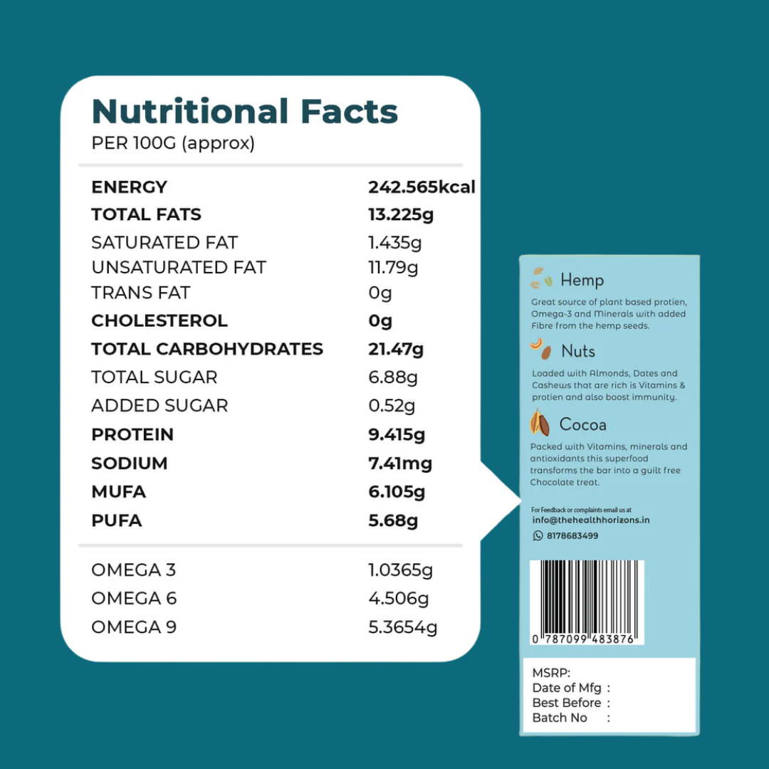 Health Horizons Raw Hemp Seed Plus Hemp Power Bar Combo