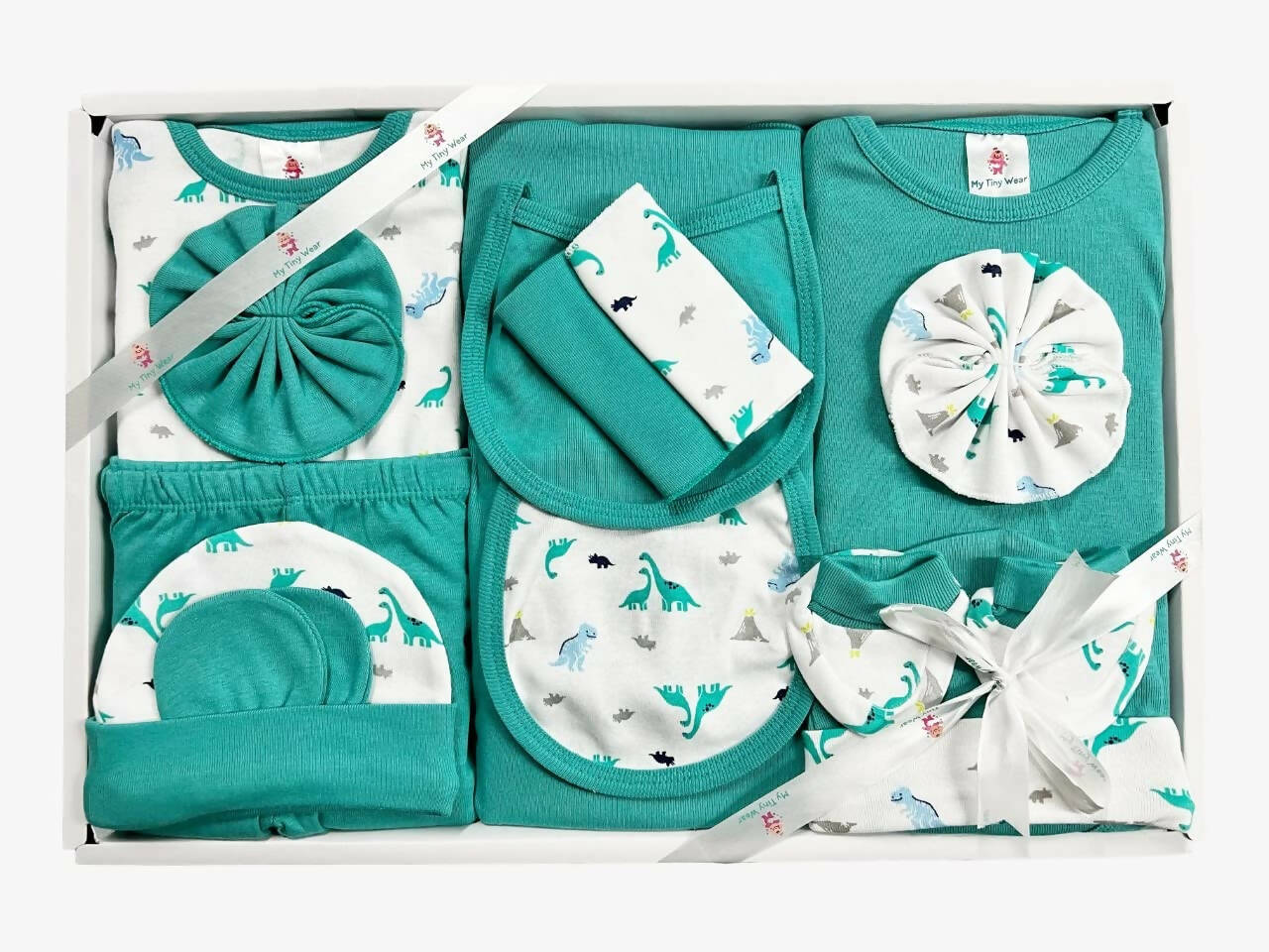 My Tiny Wear Full Sleeves New Born Baby Gift Set - Dino Print