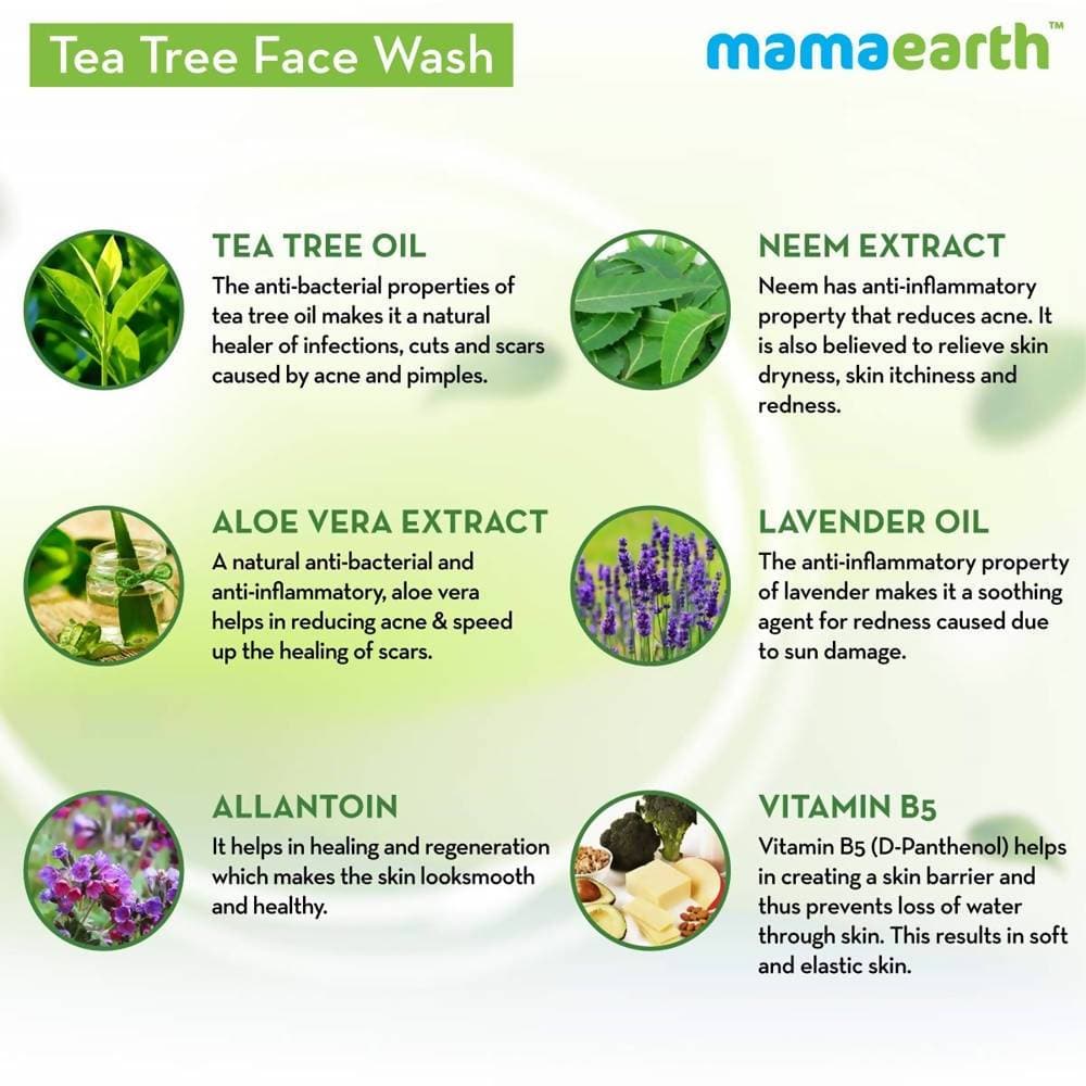 Mamaearth Tea Tree Face Wash for Acne & Pimples - 100 ml