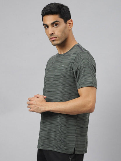 Alcis Men Stretch-X Anti-Static Slim-Fit Round Neck Running T-Shirt