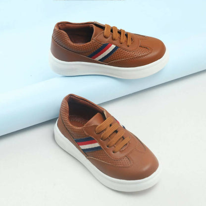 Tiny Bugs Boys Lace Up Casual Sheos - Tan