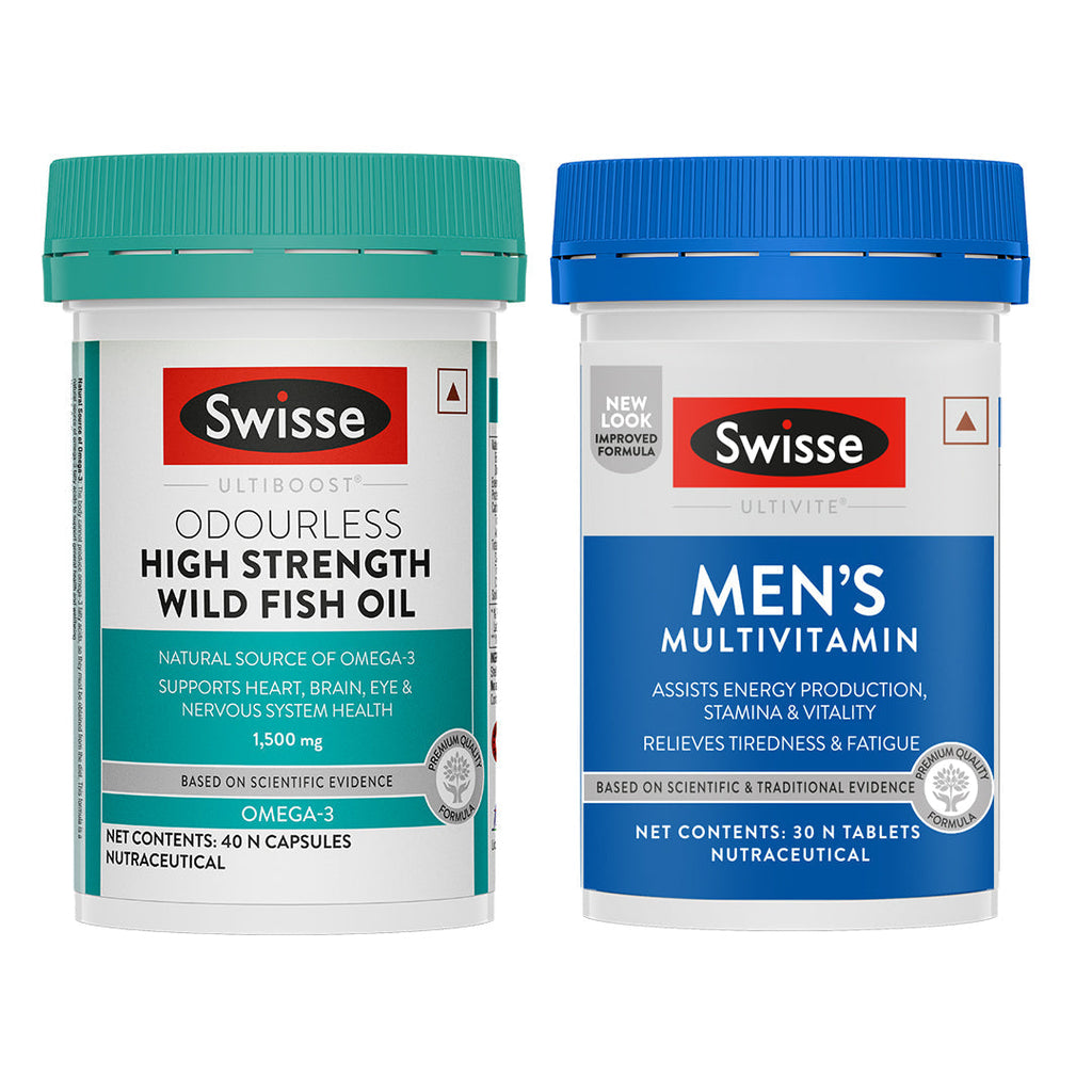 Swisse Fish Oil Omega 3 - 1500mg & Swisse Multivitamin For Men Combo