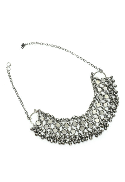 Mominos Fashion Johar Kamal Black-Plated Brass Finish Choker For Women