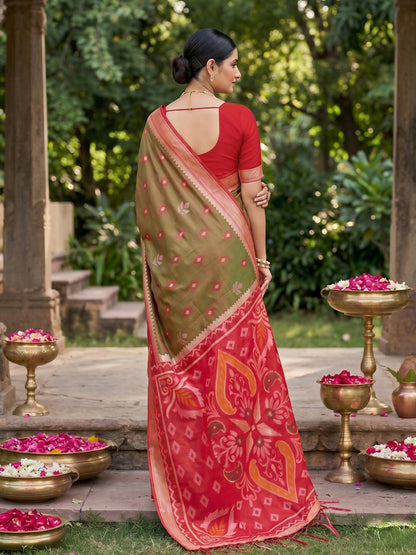 Shree Shyam Fashion Mehndi Soft Silk Saree