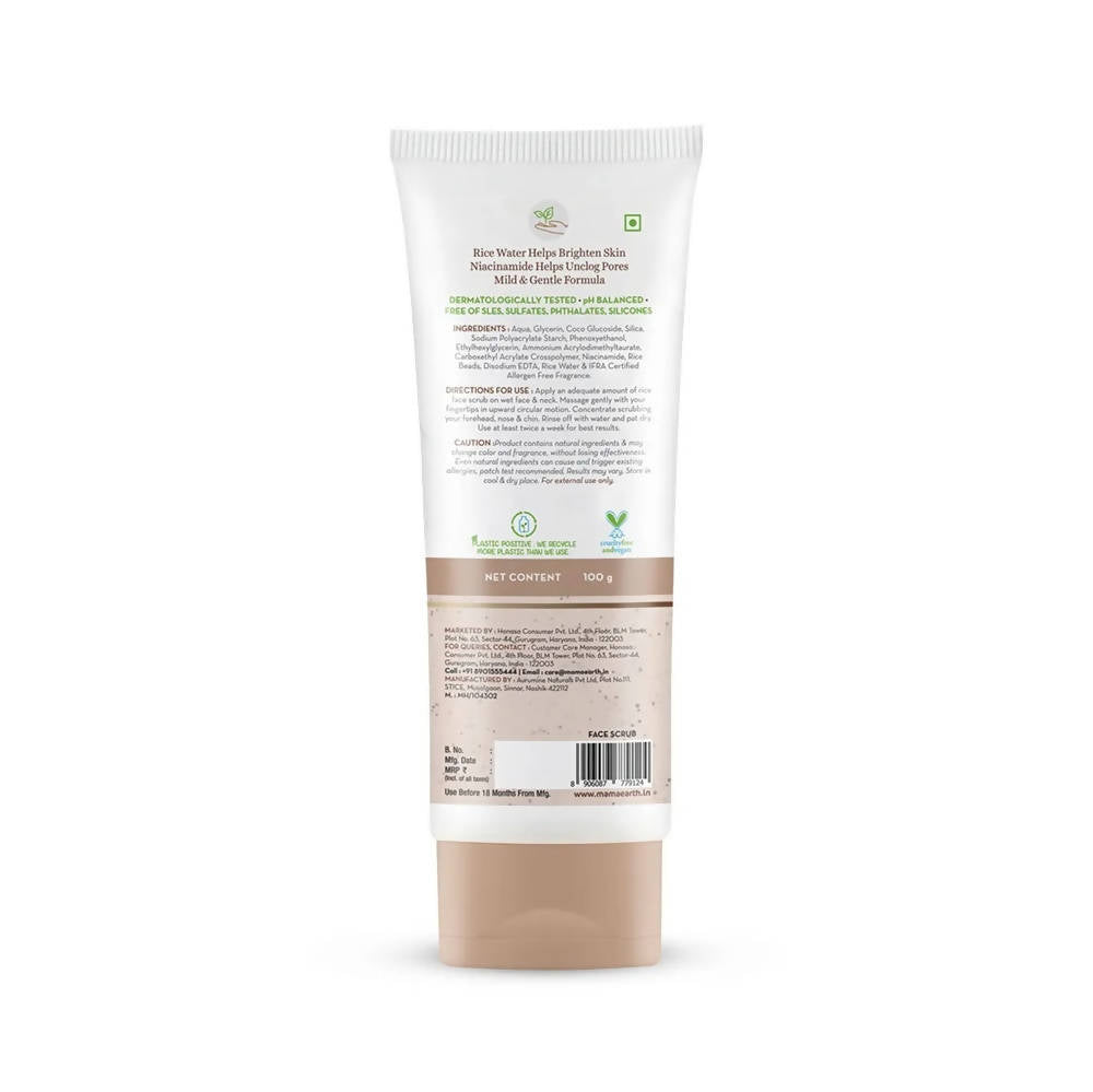 Mamaearth Rice Face Scrub With Rice Water & Niacinamide - 100 gms