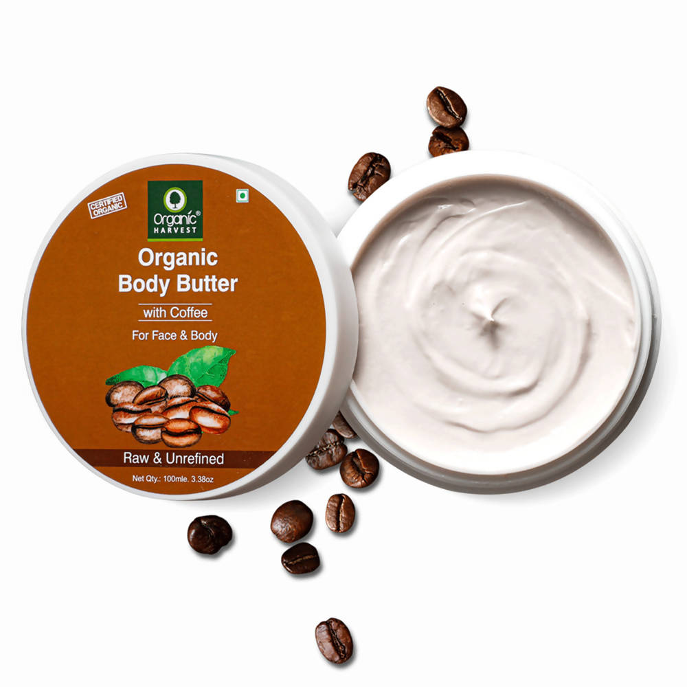 Organic Harvest Organic Body Butter With Coffee For Face & Body - 100 gms