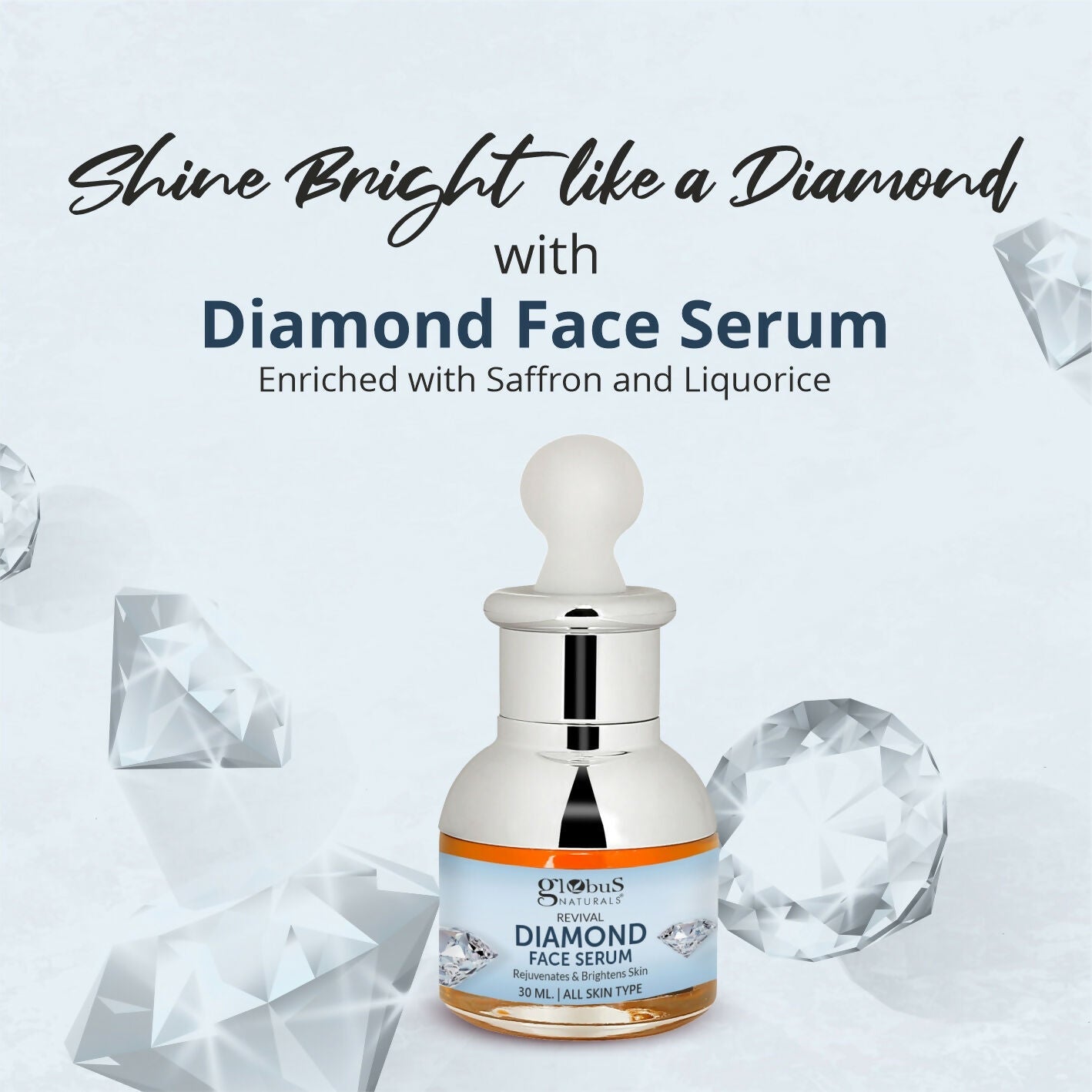 Globus Naturals Revival Diamond Shine Boosting & Anti Ageing Face Serum